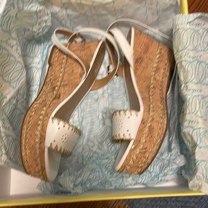 Jack Rogers like new white/cork heels. Size 7.5M.